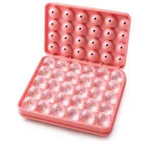 Ice Ball Maker Mold 33 Round Ice Cubes, BPA Free Food Grade Ice Tray with Lid