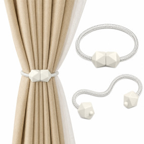 Curtain Tiebacks, Modern Braided Rope Curtain Holdbacks for Living Room & Bedroom (1 Pair)