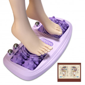 High-Strength Portable  Dual Foot Massager Roller for Heel, Arch, & Neuropathy Pain Relief (Purple)