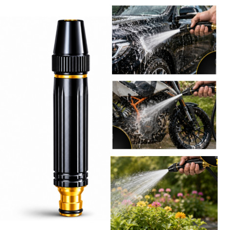 High Pressure Water Spray With  Adjustable Water Modes Heavy Duty Brass Nozzle For Car & Garden