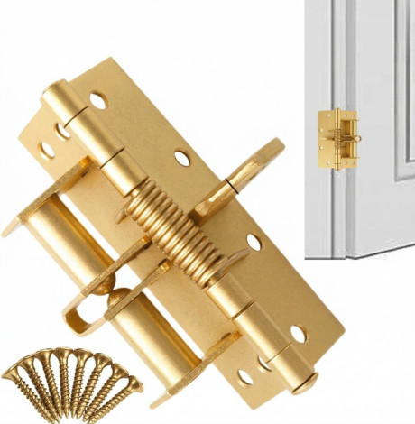 (GOLDEN) Heavy Duty Spring Loaded Hinges for Doors & Gates - Self Closing Hinges