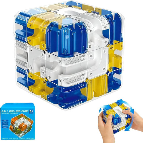 3D Ball Rolling Maze Cube. This innovative transparent puzzle challenge invites players to navigate