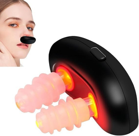 Portable Nasal Breathing Device with Red Light Therapy, Rechargeable Nose Opener for Snoring Relief