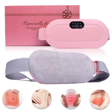 Electric Heating Massage Belt Smart Heat Therapy Pad for Period Pain Cramps Waist Discomfort Relief
