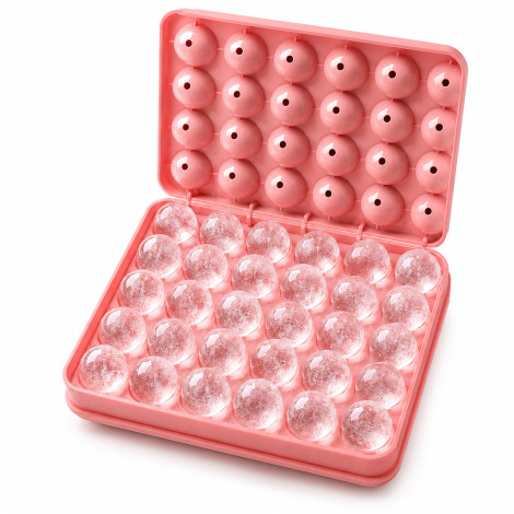 Ice Ball Maker Mold 33 Round Ice Cubes, BPA Free Food Grade Ice Tray with Lid