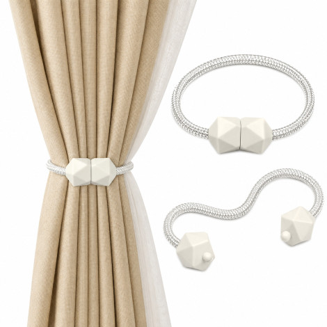 Curtain Tiebacks, Modern Braided Rope Curtain Holdbacks for Living Room & Bedroom (1 Pair)