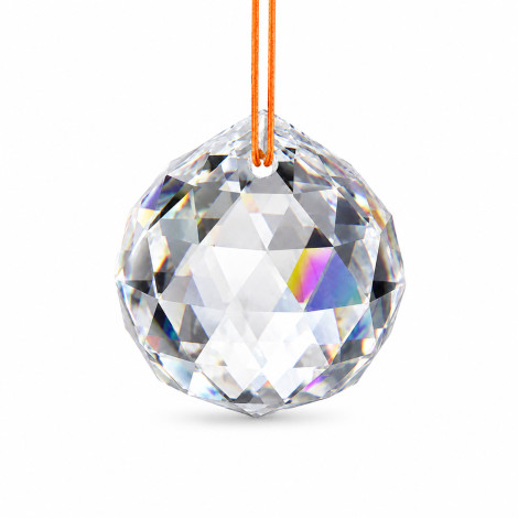 Clear Crystal Suncatcher Hanging Ornament Ball, 40mm Decorative Prism Pendant For Home Decor