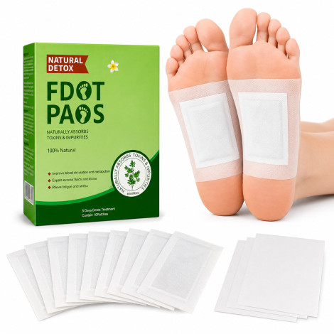 Natural Herbal Detox Foot Pads for Stress Relief & Sleep Bamboo Vinegar (10 Patches)