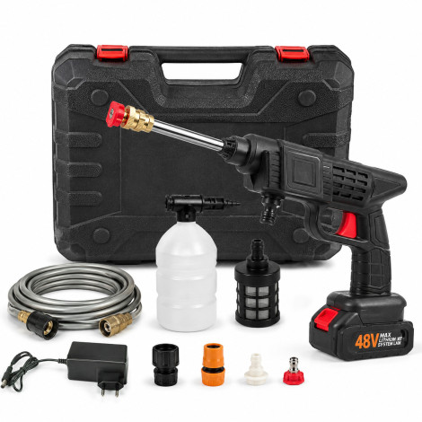 Car Pressure Washer Gun with 48V Rechargeable Battery Portable High Pressure Water Spray Cleaner