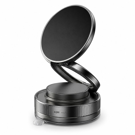 T028 Magnetic Vacuum Suction Phone Mount for Car Dashboard - 360° Rotatable Hands Free SmartPhone