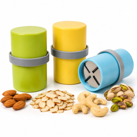 Dry Fruit Slicer and Cutter with 4 Sharp Stainless Steel Blades Manual Badam Pista Kaju Nut Chopper