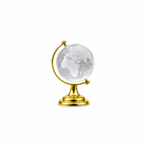 Crystal Glass Globe Showpiece Clear Glass Rotating World Map Earth For Home Decor