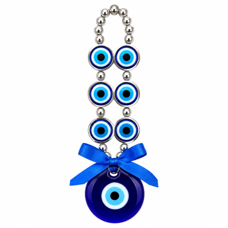 Evil 6 Mini Eyes Hanging Decor for Home, Car & Office Blue Nazar Battu Protection Charm Wall Hanging