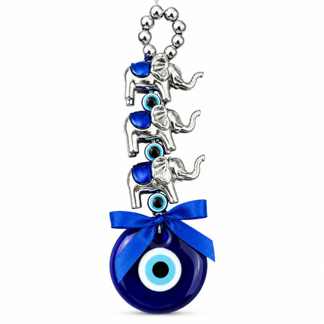 Elephant Evil Eye Hanging for Home & Car Decor Blue Nazar Protection Charm Elephant Design Positive 
