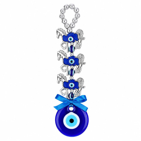 Horse Evil Eye Hanging for Home & Car Decor Blue Nazar Protection Charm Horse Design Positive Energy