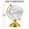 Crystal Glass Globe Showpiece Clear Glass Rotating World Map Earth For Home Decor (No.3)