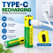 Rechargeable AAA Batteries 1.5V, 800mWh Li-ion USB Type-C Direct Fast Charging Battery