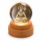 Shiv ji 3D Crystal Ball Night Lamp with Wooden Base K9 Crystal Glass 360° Rotating Shiv ji Glowing