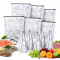 Reusable Aluminum Foil Bag with Slider Ziplock Food Grade For Maintain Fresh Vegetable, 10 Pcs