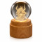 Radha - Krishna 3D Crystal Ball Night Lamp with Wooden Base K9 Crystal Glass 360° Rotating Glowing