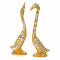 Gold Swan Pair Showpiece with Sparkling Crystals, Loving Swans Statue for Home, Living Room Decor