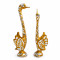 Gold Swan With Wings Pair Showpiece with Sparkling Crystals, Loving Swans Statue for Home Decor