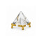 Crystal Pyramid for Home & Office Decor, 4 Cm Glass Pyramid with 2 Metallic Golden Stands For Decor