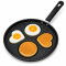 Non Stick 4 Cavity Egg Fry Pan for Gas Stove, Multi Purpose Breakfast Pan with Heart & Round Molds