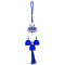 Turkish Evil Eye Wind Chime Wall Hanging with 3 Metal Bells & Tassel Nazar Suraksha Feng Shui