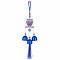 Turkish Evil Eye Red & Blue Owl Wind Chime Hanging with 3 Metal Bells & Tassel Nazar Suraksha