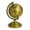 Vintage Antique Metal World Globe for Desk Decor 360° Rotating Metallic Earth Glob, Brass (No.2)