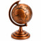 Vintage Antique Metal World Globe for Desk Decor 360° Rotating Metallic Earth Glob, Copper (No.2)