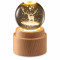 Deer 3D Crystal Ball Night Lamp with Wooden Base K9 Crystal Glass 360° Rotating Forest Deer Glowing