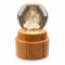 Maa Saraswati 3D Crystal Ball Night Lamp with Wooden Base K9 Crystal Glass 360° Rotating Glowing