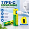 Rechargeable AAA Batteries 1.5V, Ultra-High 3400mWh Li-ion USB Type-C Direct Fast Charging Battery
