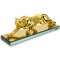 Golden Panther Statue with Strong Glass Base Premium Cheetah Figurine Home Decor for Living Room
