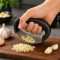 Stainless Steel Garlic Press Rocker, Garlic Crusher Tool with Comfortable Grip Handle for Kitchen