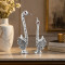 Silver Swan With Wings Pair Showpiece with Sparkling Crystals, Loving Swans Statue for Home Décor