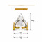Crystal Pyramid for Home & Office Decor, 4 Cm Glass Pyramid with 2 Metallic Golden Stands For Decor