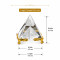 Crystal Pyramid for Home & Office Decor, 5 Cm Glass Pyramid with 2 Metallic Golden Stands For Decor