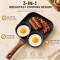 Non-Stick Divided Breakfast Burger Pan 3 Section, Reusable Omelette, Bacon Grilling & 2 Round Molds