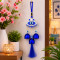 Turkish Evil Eye Wind Chime Wall Hanging with 3 Metal Bells & Tassel Nazar Suraksha Feng Shui