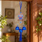 Turkish Evil Eye Red & Blue Owl Wind Chime Hanging with 3 Metal Bells & Tassel Nazar Suraksha