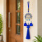 Turkish Evil Eye Fan Tail Peacock Wind Chime Hanging with 3 Metal Bells & Tassel Nazar Suraksha