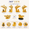 Golden Evil Eye Tree with Owl Figurine Feng Shui Protection Decor & Nazar Battu Showpiece for Home