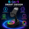 5-in-1 Smart Bluetooth Speaker & Adjustable Phone Stand Wireless Induction Audio with RGB Light