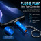 Portable Type-C Electric Lighter - Windproof Flameless Plasma Lighter with Keychain