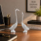 Silver Swan Pair Showpiece with Sparkling Crystals, Loving Swans Statue for Home, Living Room Decor