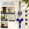 Turkish Evil Eye Cutout Owl Wind Chime Hanging with 3 Metal Bells & Tassel Nazar Suraksha Feng Shui