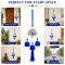 Turkish Evil Eye Silver Crown Peacock Wind Chime Hanging with 3 Metal Bells & Tassel Nazar Suraksha